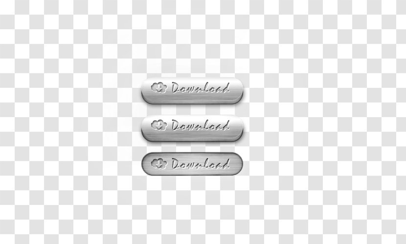 3D Metal Download Button - Black And White - Label Transparent PNG