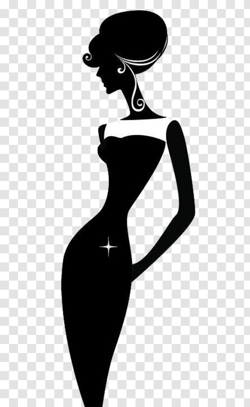 Silhouette Woman Royalty-free Clip Art - Fashion - Black And White City Queen Transparent PNG