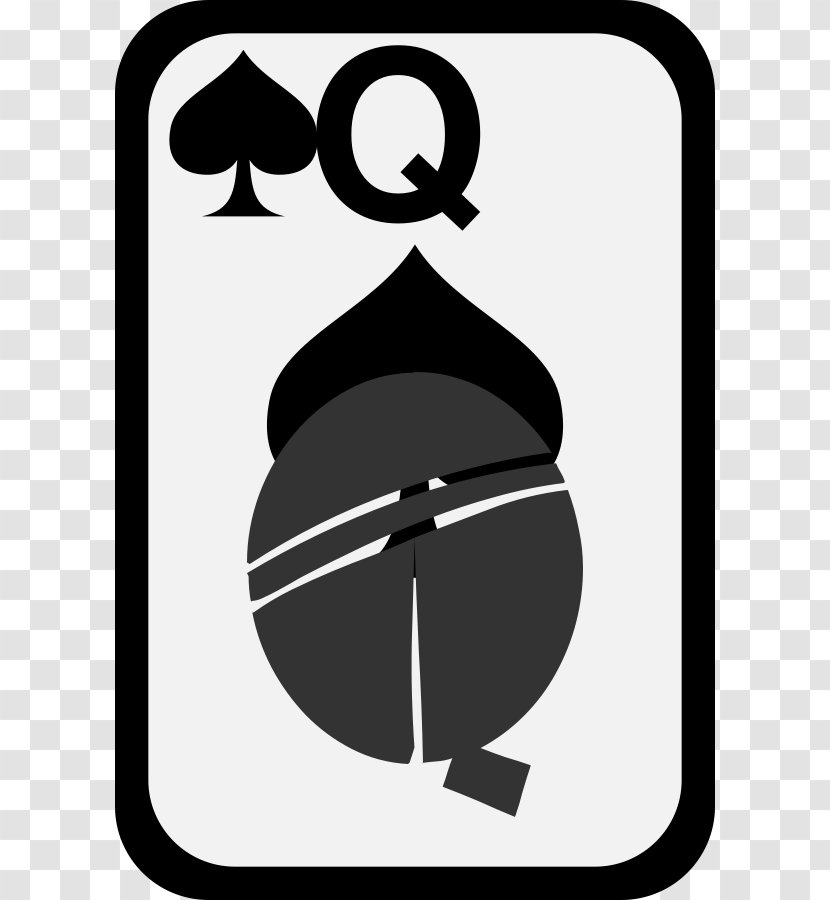 Queen Of Hearts Red Playing Card Clip Art - Ace Spades Clipart Transparent PNG