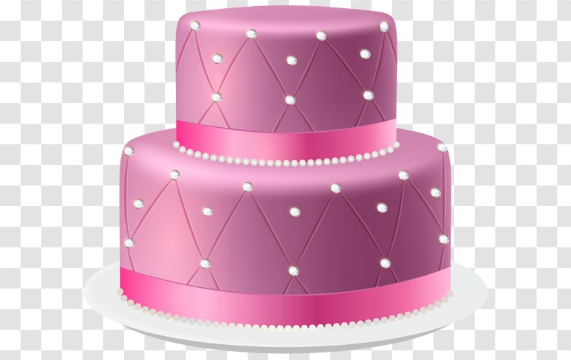 Birthday Cake Frosting & Icing Wedding Chocolate - Sugar Paste - PINK CAKE Transparent PNG