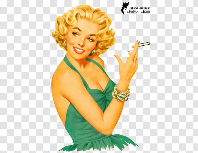 Pin-up Girl Cannabis Smoking Cigarette Poster - Pul Vector Transparent PNG