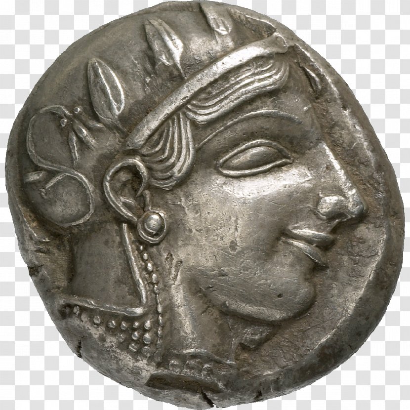 Ancient Greek Coinage Athens Laurium Tetradrachm - Athena - Coin Transparent PNG