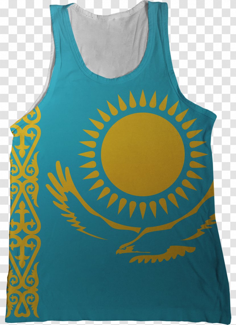 Flag Of Kazakhstan National Country - Sleeveless Shirt Transparent PNG