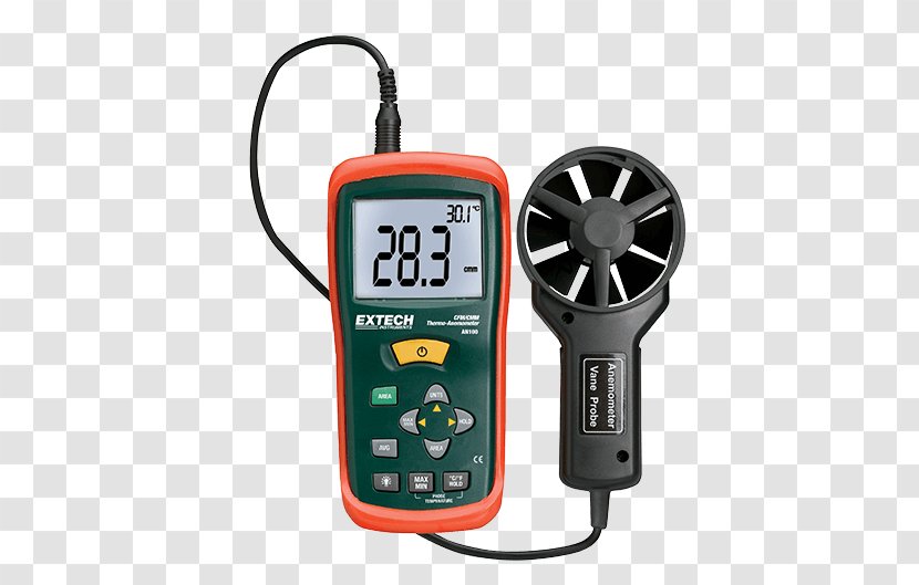 AN100 Extech Thermoanemometer Airflow Anemometer Measurement - Electronics Accessory - Thermo Radiation Detector Transparent PNG