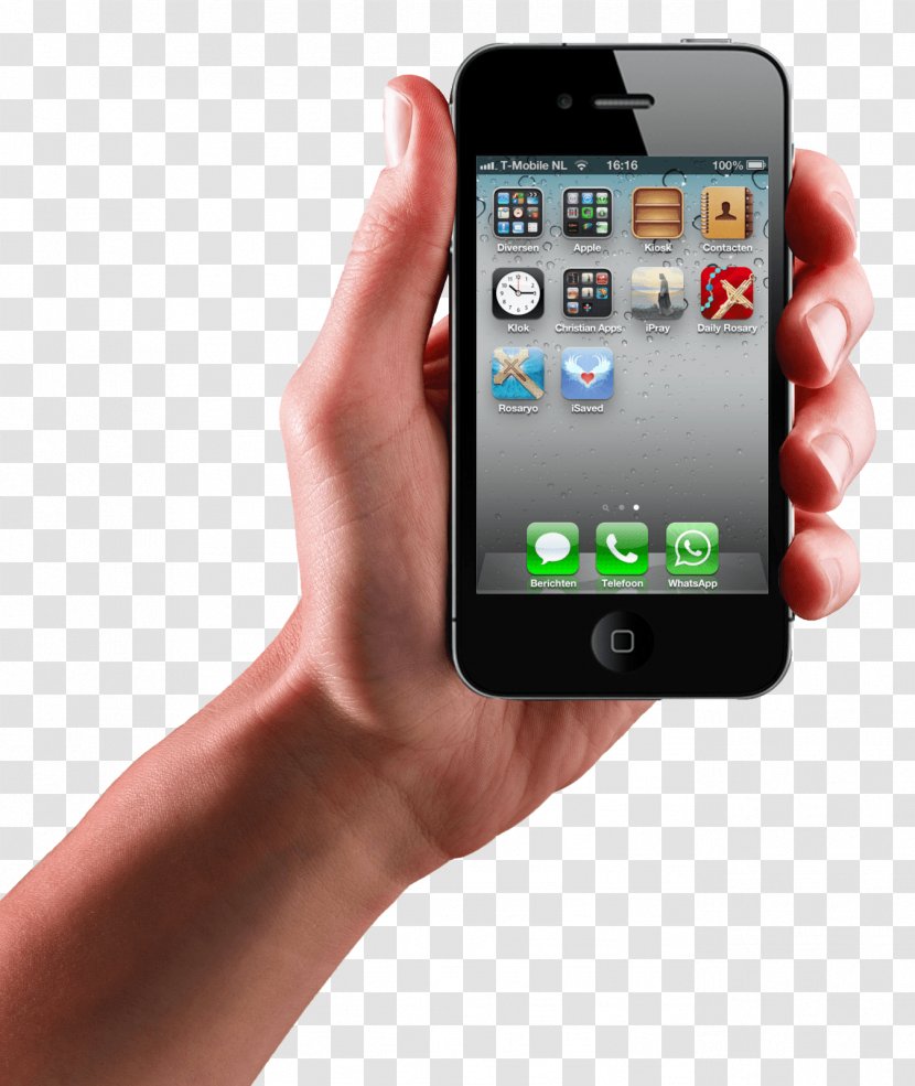 Iphone In Hand Transparent Image - Cellular Network Transparent PNG