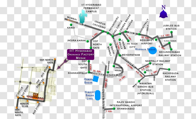 Indian Institute Of Technology Hyderabad Shamshabad Road Map World Kutztown - Secunderabad - Route Query Transparent PNG