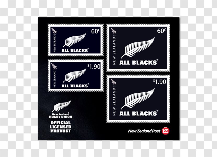 New Zealand National Rugby Union Team Label Postage Stamps - Cancelled Stamp Transparent PNG