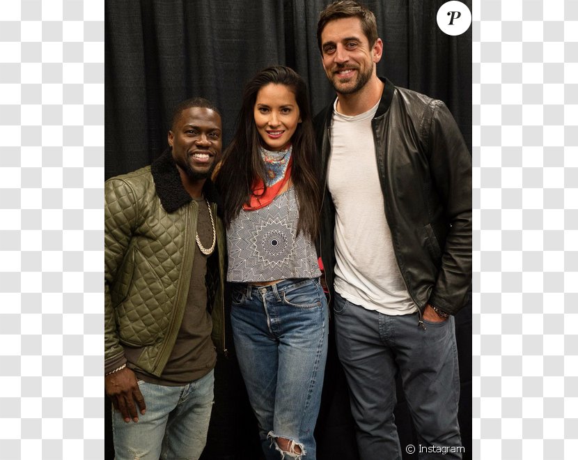 Aaron Rodgers Green Bay Packers Celebrity Leather Jacket - T Shirt - Kevin Hart What Now Transparent PNG