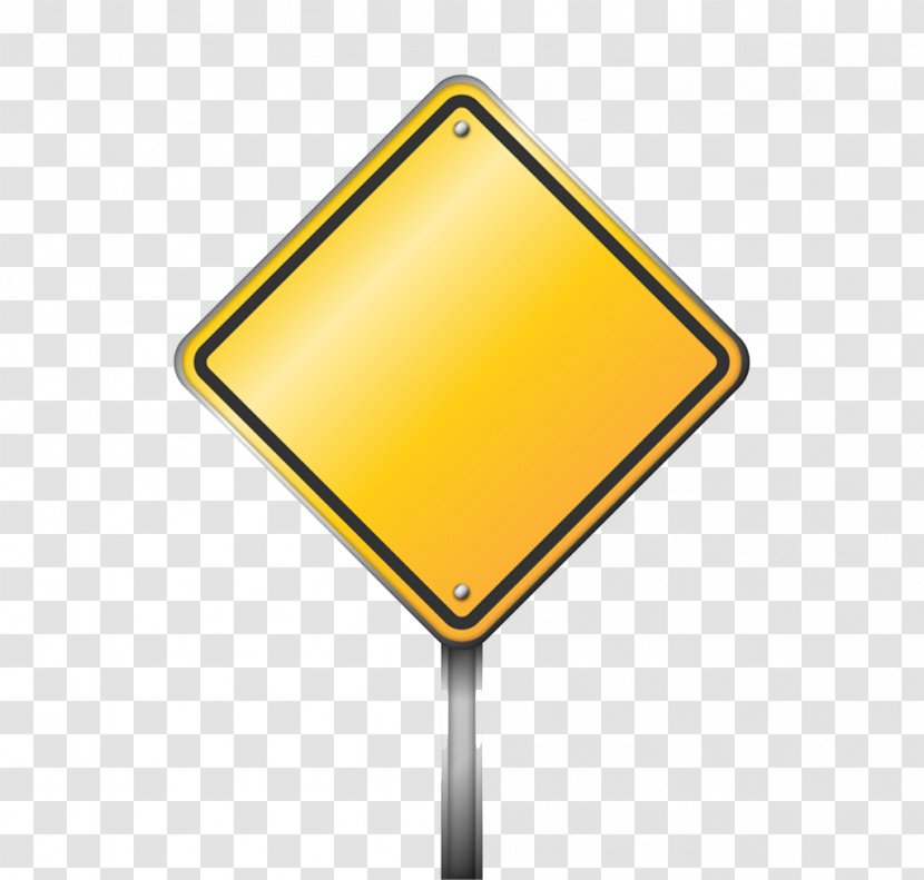 Traffic Sign Warning Icon - Blank Yellow Road Signs Transparent PNG