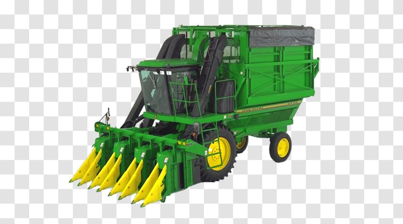 John Deere Machine Cotton Picker Combine Harvester - Agricultural Machinery - Grass Transparent PNG