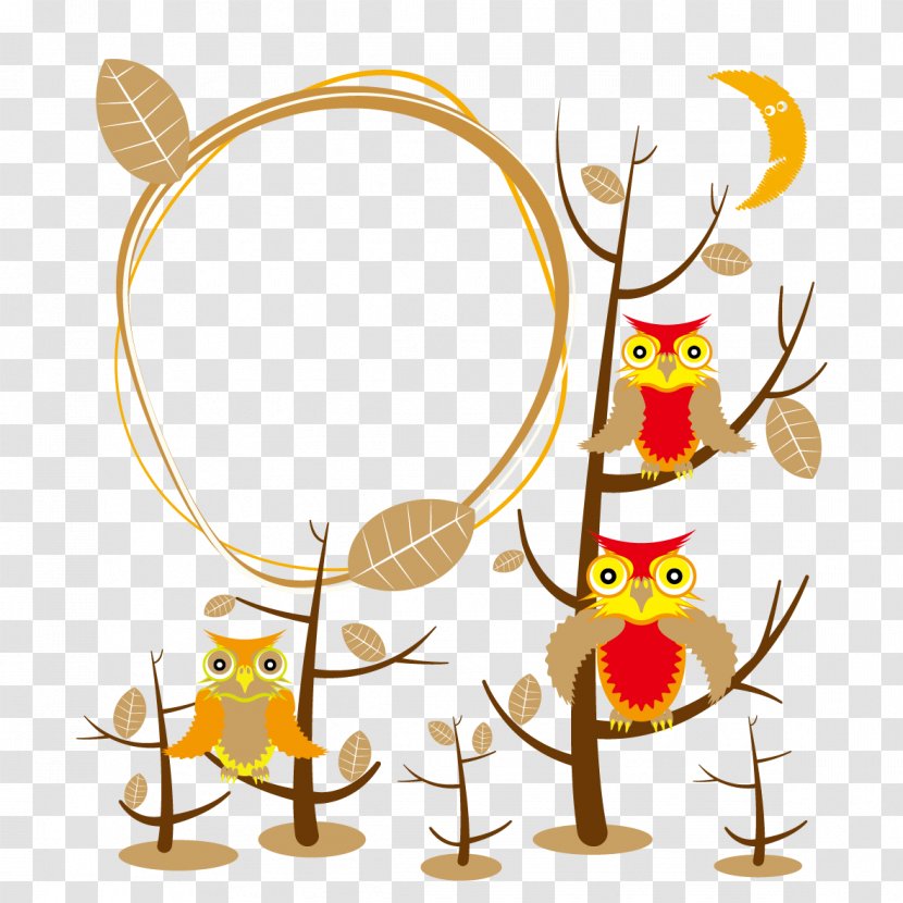 Cartoon Illustration - Tree Owl Transparent PNG