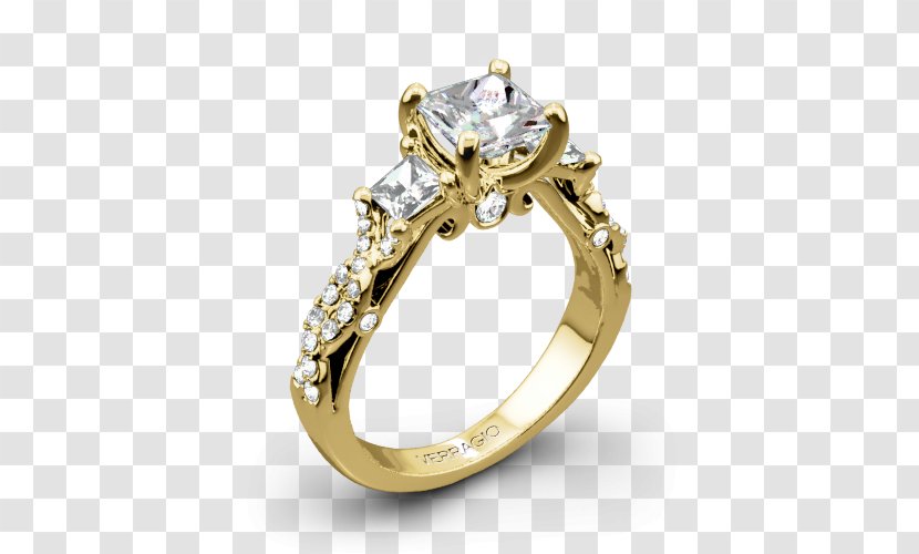 Engagement Ring Wedding Colored Gold - Platinum Transparent PNG