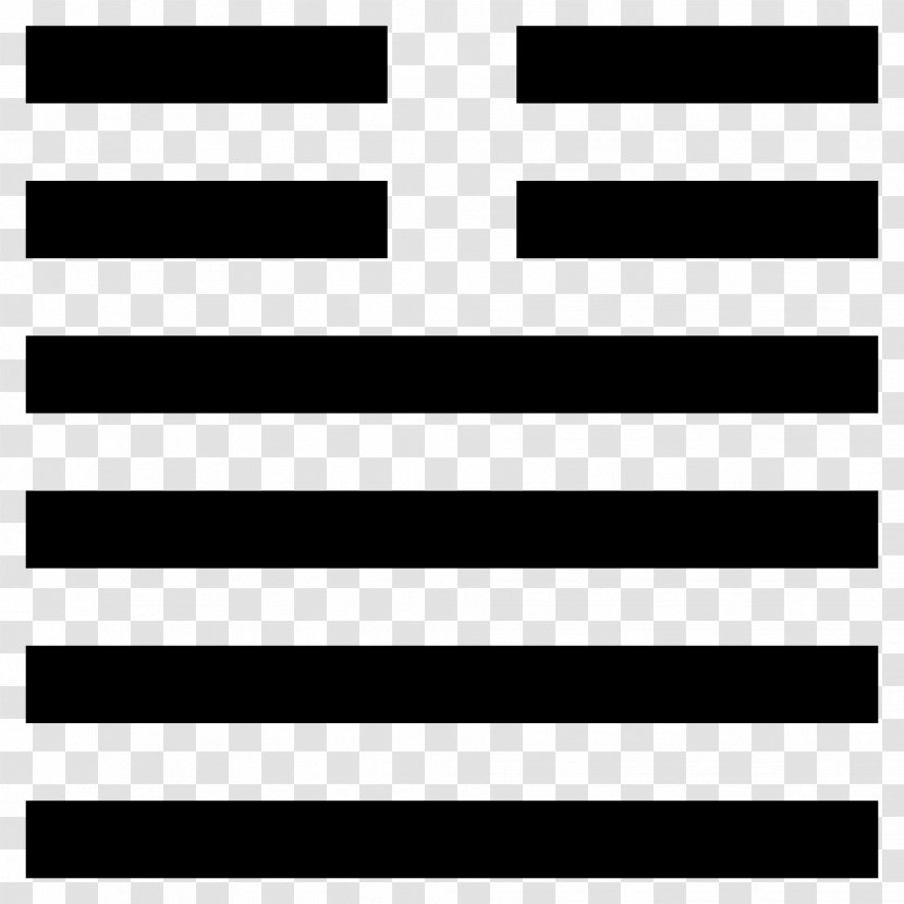 I Ching Hexagram Feng Shui Bagua Qián - Monochrome - Symbols Transparent PNG
