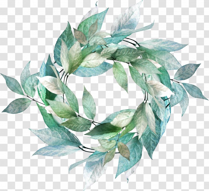 Leaf Flower Wreath - Garland - Emerald Green Headband Transparent PNG