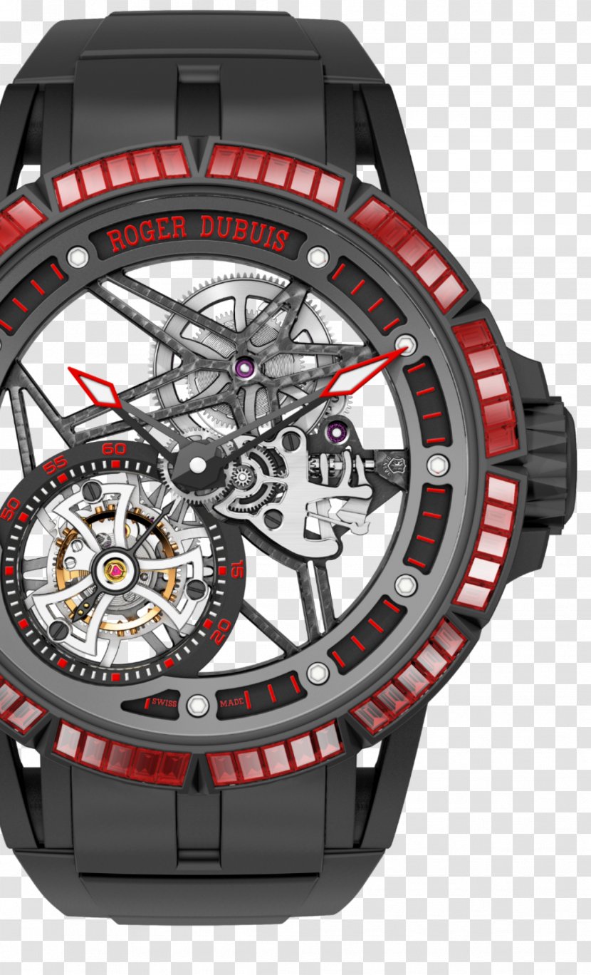 Roger Dubuis Skeleton Watch Tourbillon Clock Transparent PNG