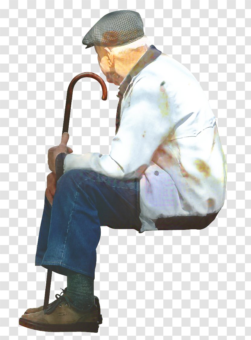 Man Cartoon - Sitting - Human Walking Stick Transparent PNG