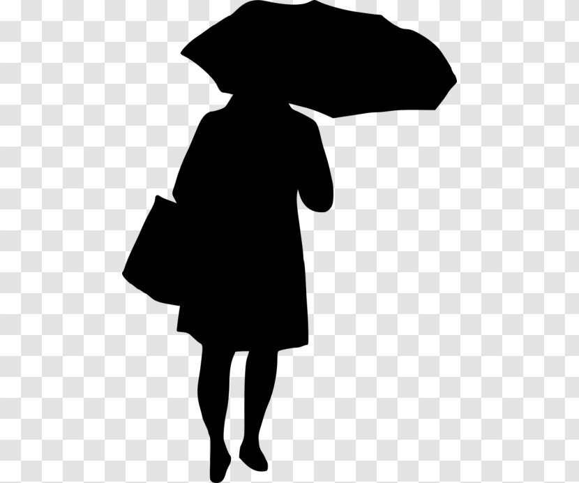 Silhouette Woman Clip Art - Umbrella Transparent PNG