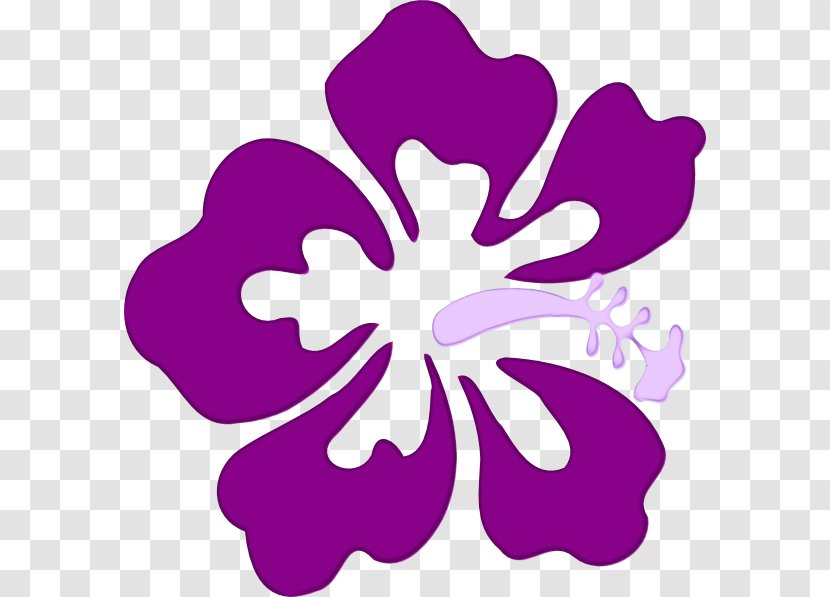 Violet Purple Clip Art Hibiscus Petal - Watercolor - Hawaiian Flower Transparent PNG