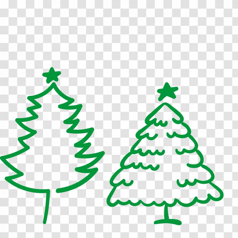 Christmas Tree Illustration - Holiday Ornament - Two Simple Vector Transparent PNG