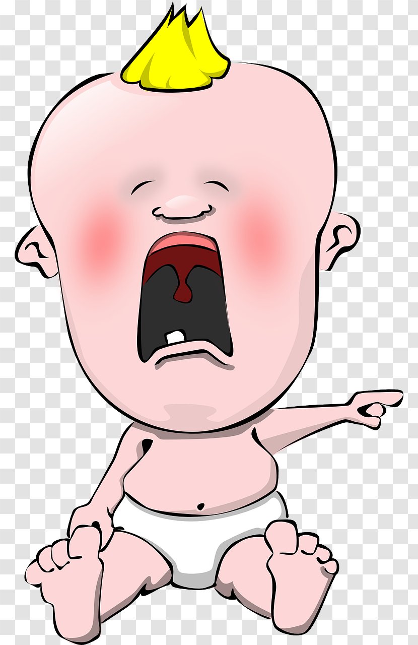 Crying Infant Cartoon Clip Art - Watercolor - Baby Transparent PNG