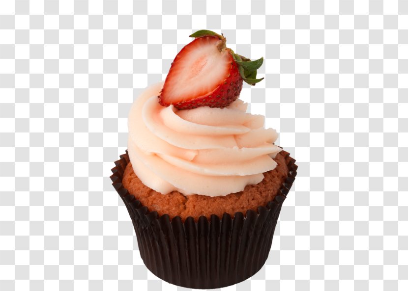Cupcake Frosting & Icing Muffin Champagne Petit Four - Strawberry Transparent PNG