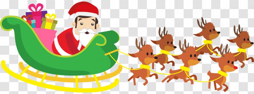 Reindeer Santa Claus Christmas Clip Art - Organism Transparent PNG