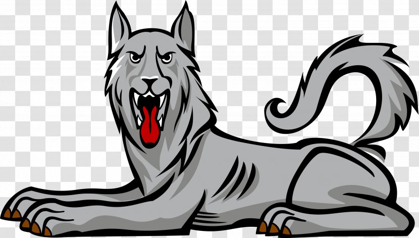 Gray Wolf Wolves In Heraldry Coat Of Arms Crest - White - Lie Down Transparent PNG