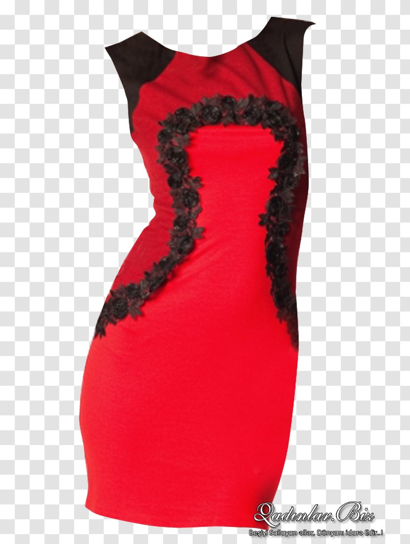 Red Black Cocktail Dress Fashion - Silhouette Transparent PNG