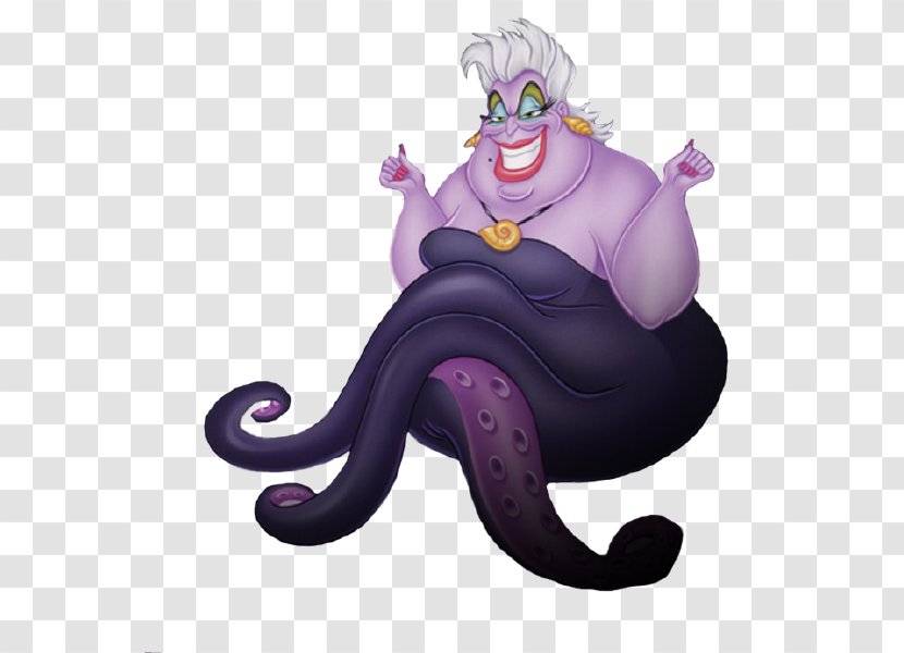 Ursula Ariel The Little Mermaid Flotsam Minnie Mouse - Vertebrate - Disney Villian Transparent PNG