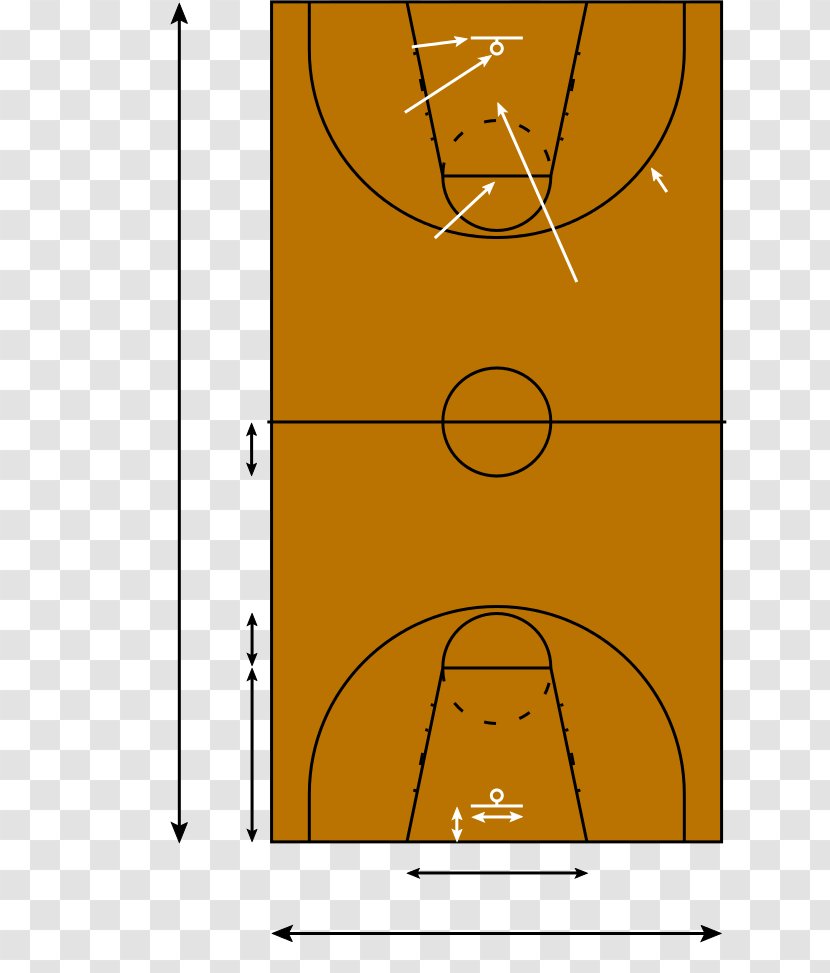 Drawing Rectangle Cartoon - Text - Basketball Court Transparent PNG