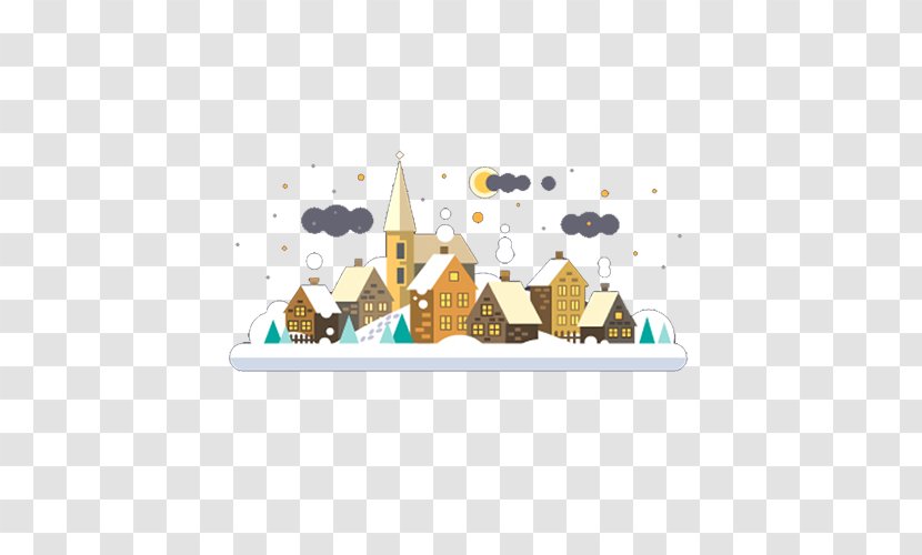 Winter Illustration - Recreation - Simple Quiet Town Transparent PNG