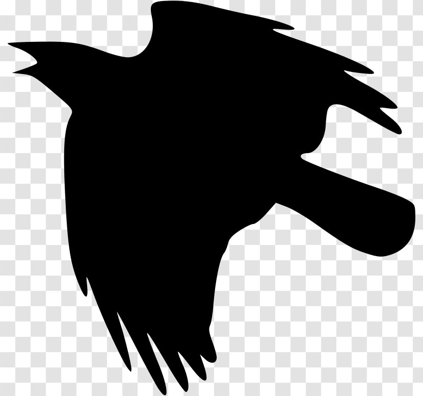 Crow Clip Art - Black And White Transparent PNG