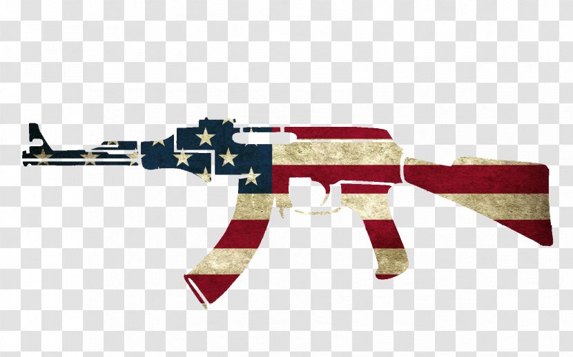 Flag Of The United States Firearm Weapon AK-47 - Frame - Gun Transparent PNG