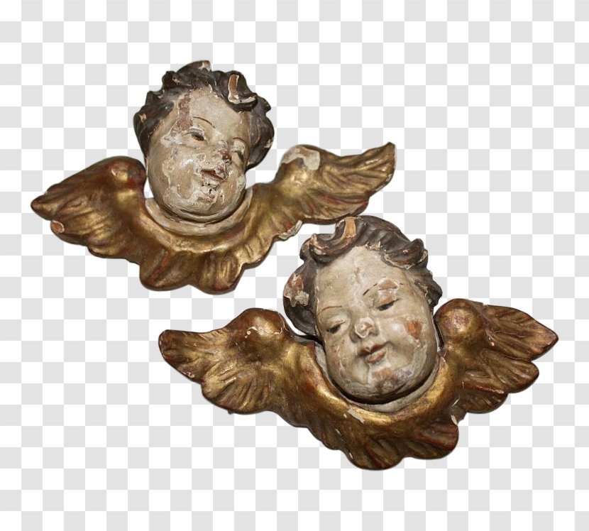 Cherub Angel Putto Antique Wood Carving - Wing Transparent PNG