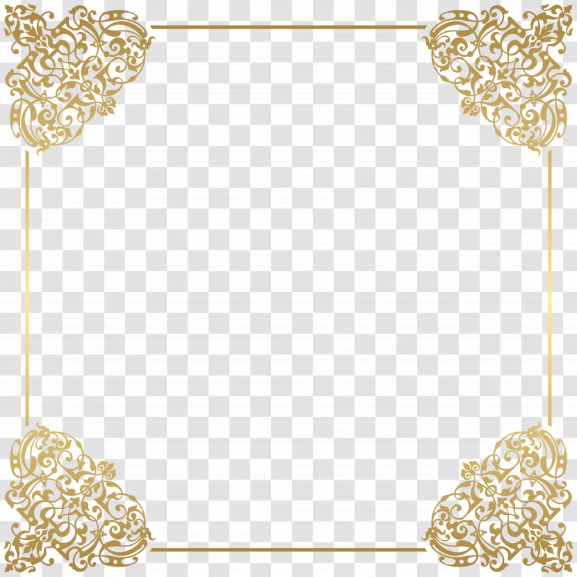 Gold Frame Picture Clip Art - Clipboard - Border Deco Transparent PNG