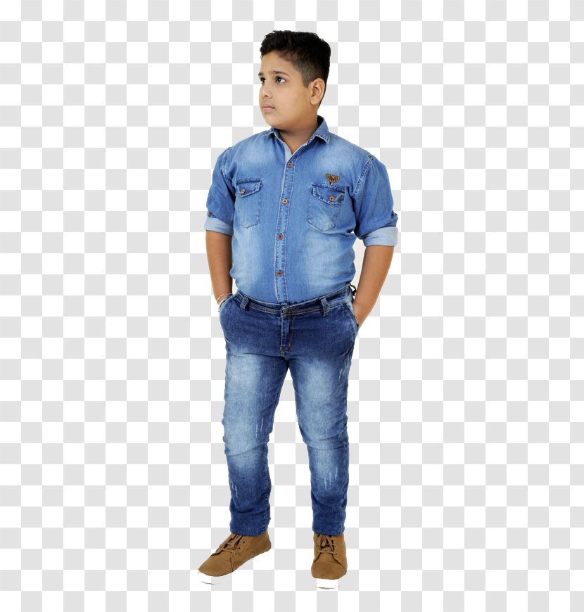 T-shirt Jeans Denim Sleeve Boy - Dress Transparent PNG