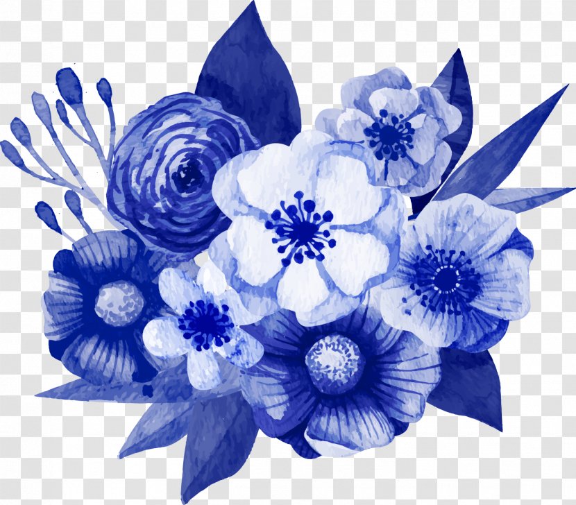 Flower Bouquet Floral Design Blue Tulip - Rose Family - Vector Dark Decorations Transparent PNG