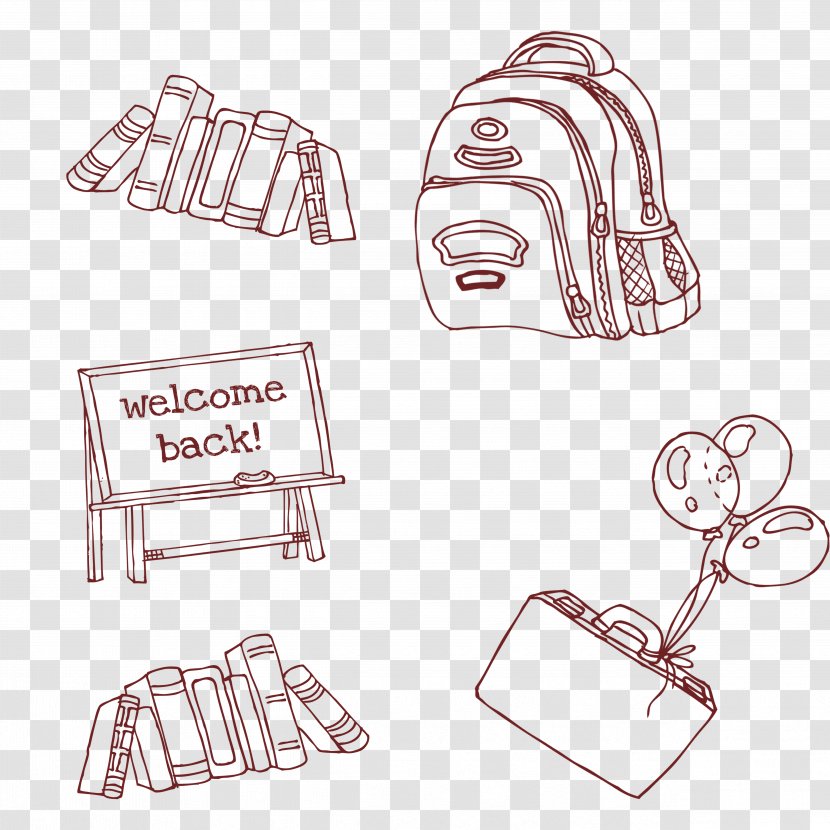 Cartoon Learning Stroke - White - Stick Figure School Supplies Transparent PNG