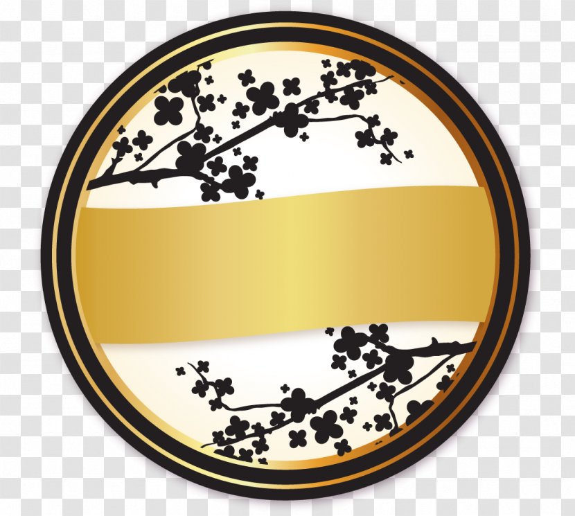 Gold Euclidean Vector Label Tag - Games - Japanese Black And Up Down Round Pomo Transparent PNG
