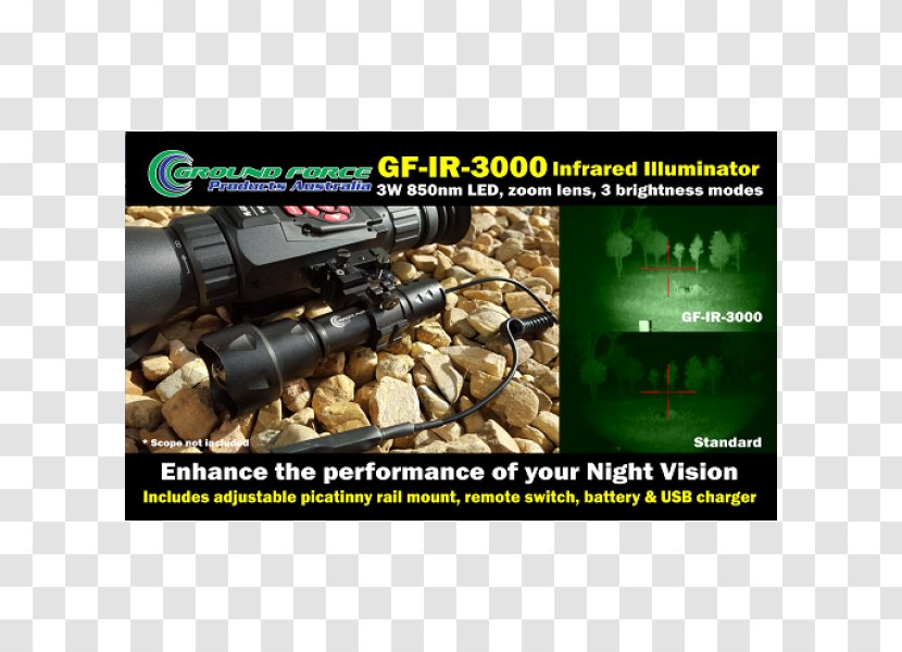 Gun Firearm - Accessory - Infrared Vision Transparent PNG