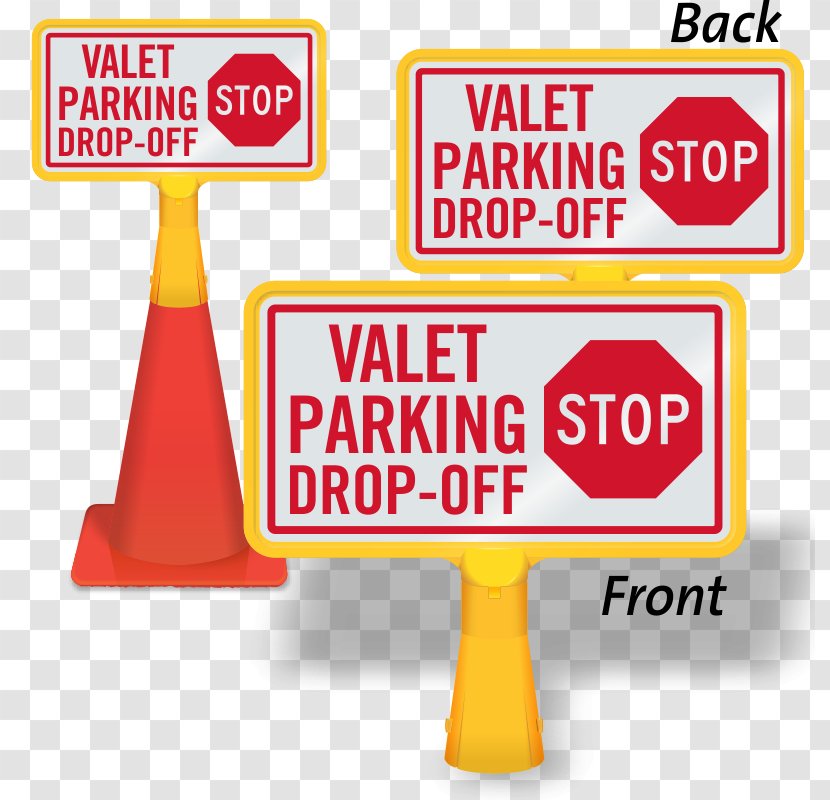 Traffic Sign Stop Valet Parking - Signage Transparent PNG