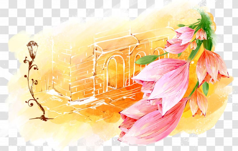 Watercolor Painting - Flower Arranging - Romantic Flowers Transparent PNG