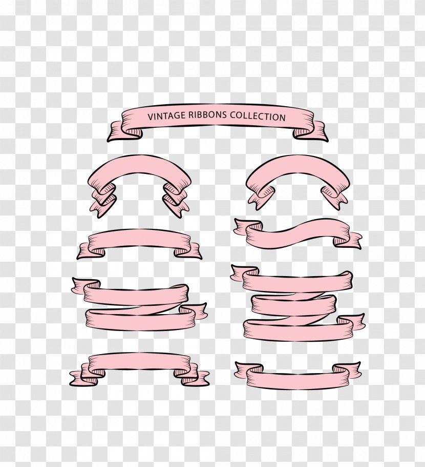 Ribbon Adobe Illustrator - Logo - Vector Pink Promotional Decoration Transparent PNG