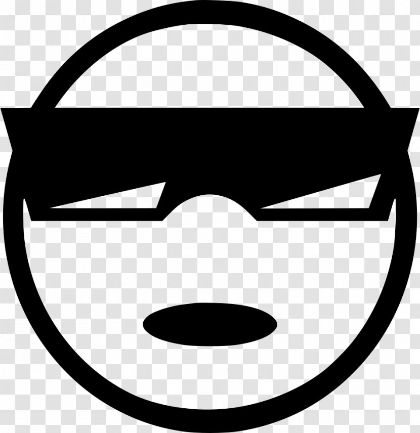 Smiley Emoticon Clip Art - Black And White - Cool Men Transparent PNG