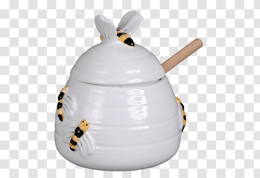 Bee Rum Swizzle Cream Tea Honeypot - Ceramic Transparent PNG