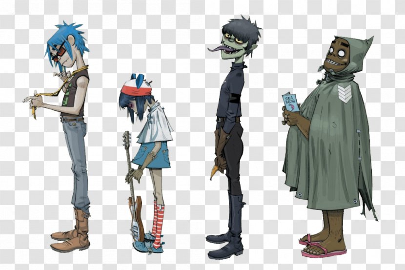 2-D Gorillaz Virtual Band Musician Noodle - Silhouette Transparent PNG