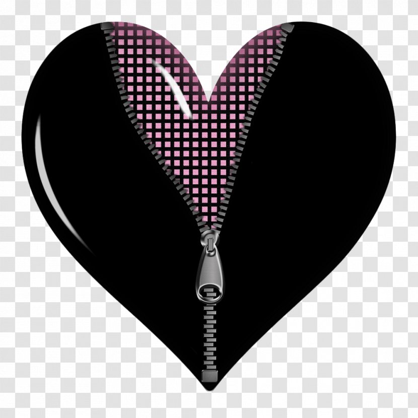 Heart Clip Art - Love - Black Zipped Picture Transparent PNG
