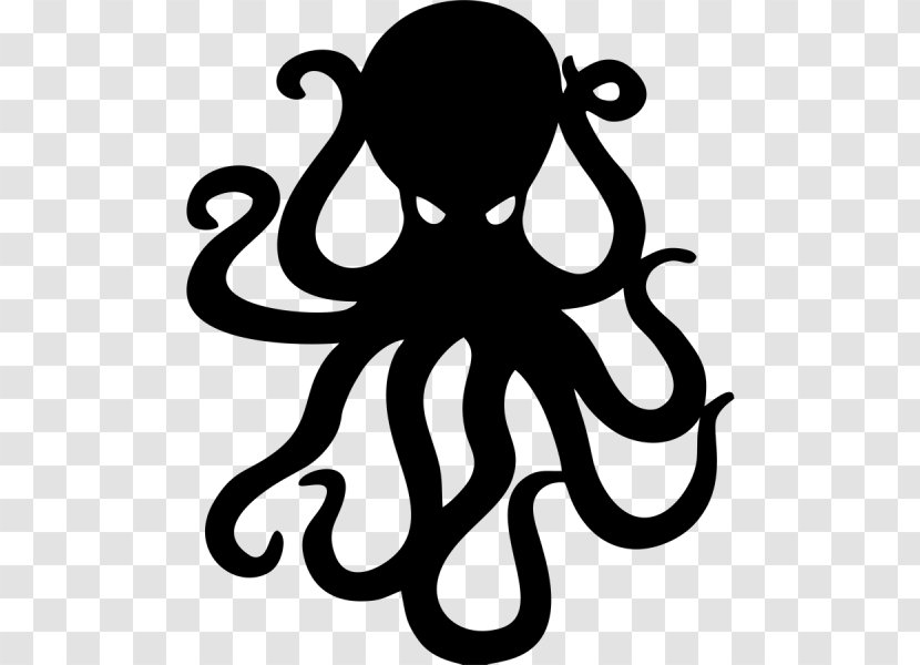 Curled Octopus Drawing Art - Funny Car Stickers Transparent PNG