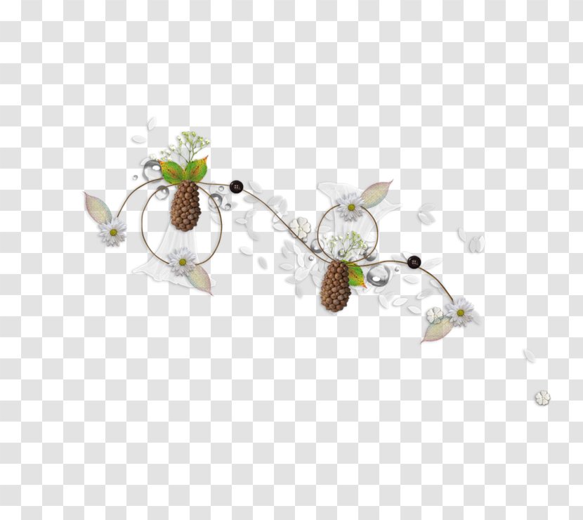 Flower Designer Pattern - White Flowers And Rope Transparent PNG