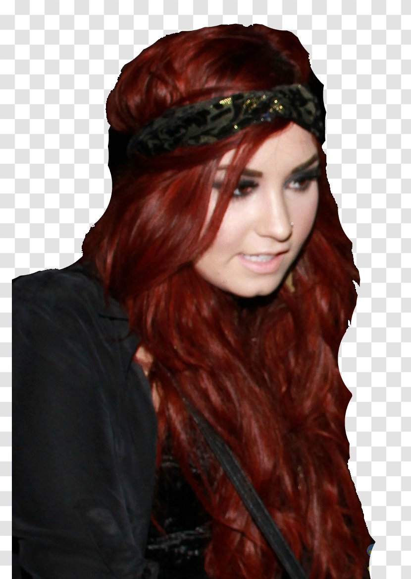 Demi Lovato Red Hair Coloring Hairstyle Auburn - Long Transparent PNG